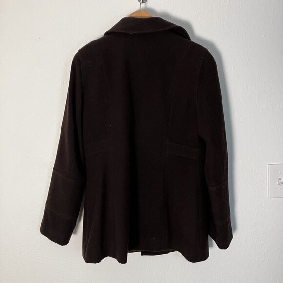 Kristen Blake Jacket Womens Brown Wool Nylon Pea Coat Size 10 - Picture 8 of 8